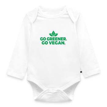 Veggie Lover Vegan Gift - Organic Longsleeve Baby Bodysuit - white - Front