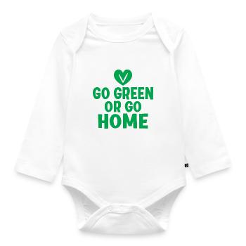 Veggie Lover Vegan Gift - Organic Longsleeve Baby Bodysuit - white - Front