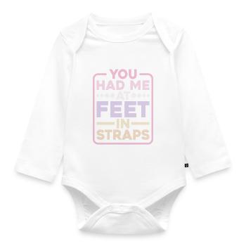 Tu m’avais aux pieds dans les sangles 9 - Body Bébé bio manches longues - blanc - Devant