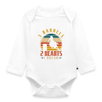3 Barrels 2 Hearts 1 Dream - Baby Bio-Langarm-Body - Weiß - Vorne