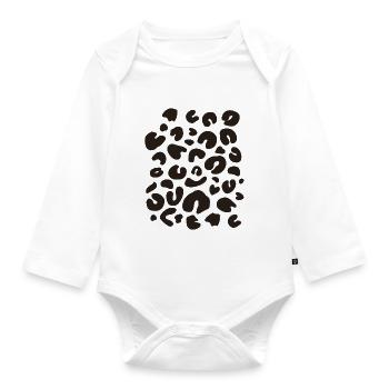Leoparden Kostüm Verkleidung - Baby Bio-Langarm-Body - Weiß - Vorne