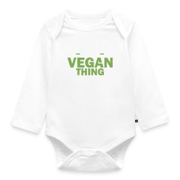 Veggie Lover Vegan Gift - Organic Longsleeve Baby Bodysuit - white - Front