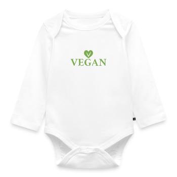 Veggie Lover Vegan Gift - Organic Longsleeve Baby Bodysuit - white - Front