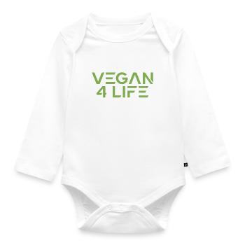 Veggie Lover Vegan Gift - Organic Longsleeve Baby Bodysuit - white - Front