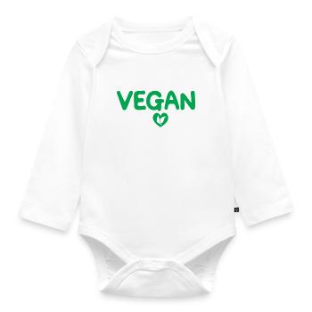 Veggie Lover Vegan Gift - Organic Longsleeve Baby Bodysuit - white - Front