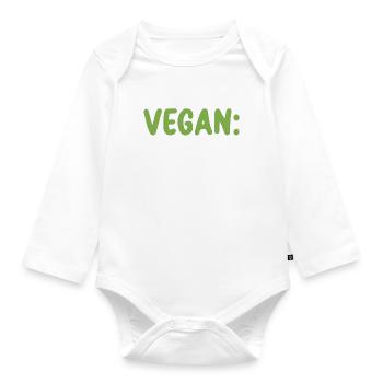 Veggie Lover Vegan Gift - Organic Longsleeve Baby Bodysuit - white - Front