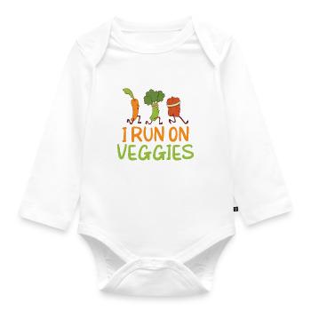 Veggie Lover Vegan Gift - Organic Longsleeve Baby Bodysuit - white - Front