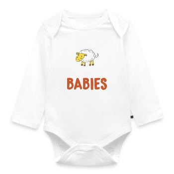 Veggie Lover Vegan Gift - Organic Longsleeve Baby Bodysuit - white - Front