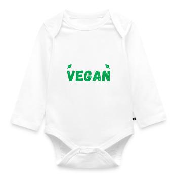 Veggie Lover Vegan Gift - Organic Longsleeve Baby Bodysuit - white - Front