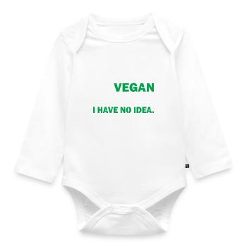 Veggie Lover Vegan Gift - Organic Longsleeve Baby Bodysuit - white - Front