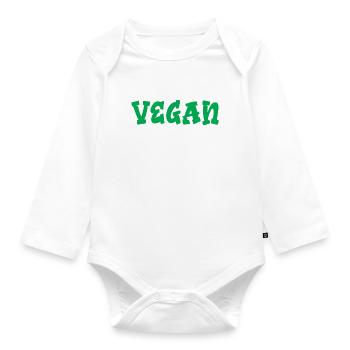 Veggie Lover Vegan Gift - Organic Longsleeve Baby Bodysuit - white - Front