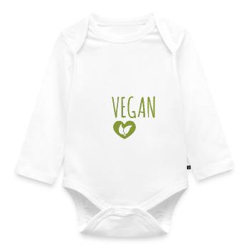 Veggie Lover Vegan Gift - Organic Longsleeve Baby Bodysuit - white - Front