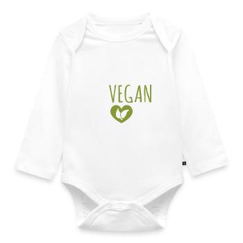 Veggie Lover Vegan Gift - Organic Longsleeve Baby Bodysuit - white - Front