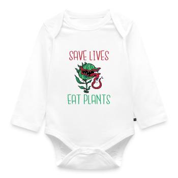 Veggie Lover Vegan Gift - Organic Longsleeve Baby Bodysuit - white - Front