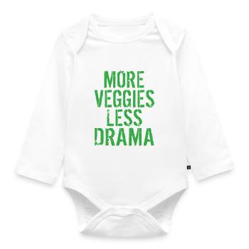 Veggie Lover Vegan Gift - Organic Longsleeve Baby Bodysuit - white - Front