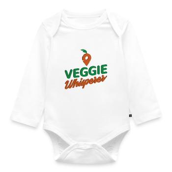 Veggie Lover Vegan Gift - Organic Longsleeve Baby Bodysuit - white - Front