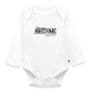 Awesome Since 1953 Birthday Men Women - Organic Longsleeve Baby Bodysuit - white - Front