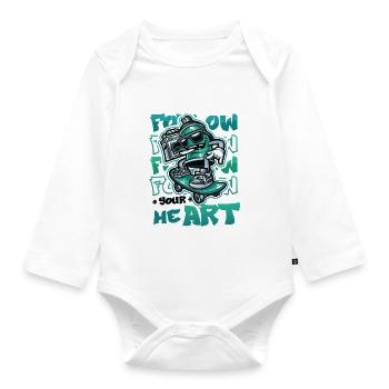 Follow Yout Heart Ghetto Graffiti Sprayer - Baby Bio-Langarm-Body - Weiß - Vorne