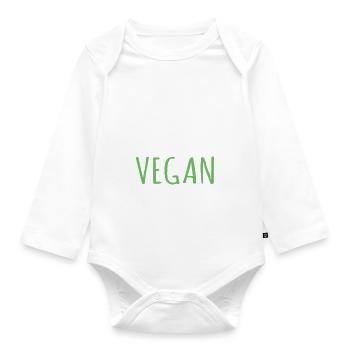 Veggie Lover Vegan Gift - Organic Longsleeve Baby Bodysuit - white - Front
