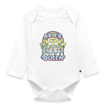 Widder Queen - Baby Bio-Langarm-Body - Weiß - Vorne