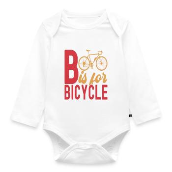 Bicycle cyclists - Organic Longsleeve Baby Bodysuit - white - Front