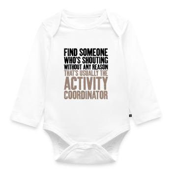 Usually activity coordinator - Organic Longsleeve Baby Bodysuit - white - Front