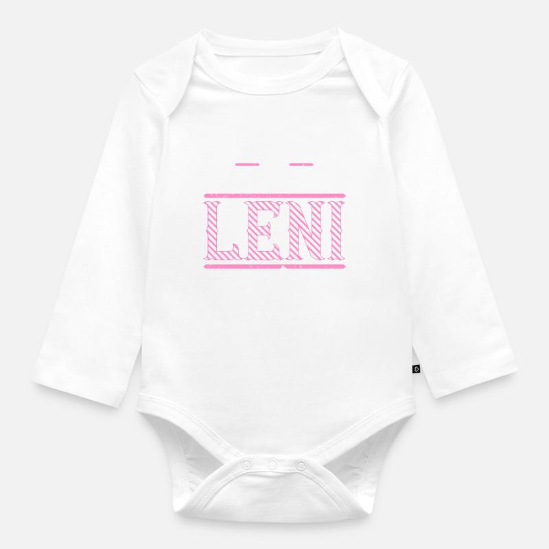 Leni Geschenkidee Geschenk Geburtstag - Baby Bio-Langarm-Body - Weiß