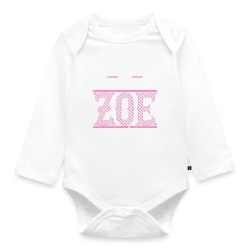 Zoe Geschenkidee Geschenk Geburtstag - Baby Bio-Langarm-Body - Weiß - Vorne