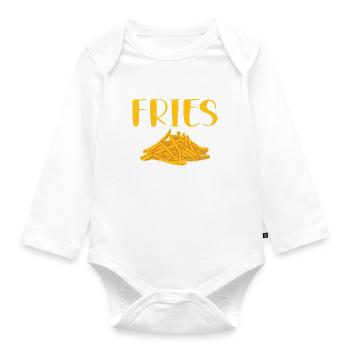 French Fries Lover Fast Food Gifts - Organic Longsleeve Baby Bodysuit - white - Front