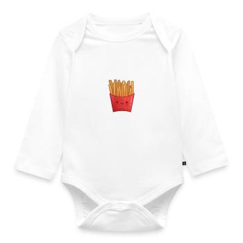 French Fries Lover Fast Food Gifts - Organic Longsleeve Baby Bodysuit - white - Front