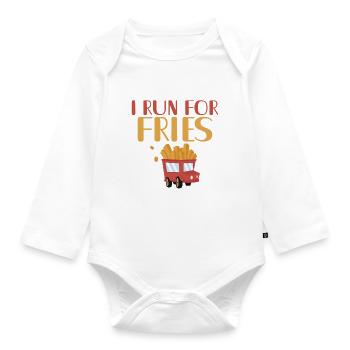 French Fries Lover Fast Food Gifts - Organic Longsleeve Baby Bodysuit - white - Front