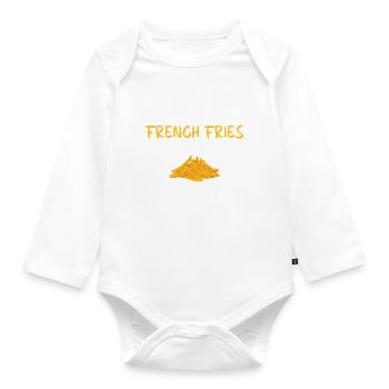 French Fries Lover Fast Food Gifts - Organic Longsleeve Baby Bodysuit - white - Front