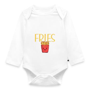 French Fries Lover Fast Food Gifts - Organic Longsleeve Baby Bodysuit - white - Front