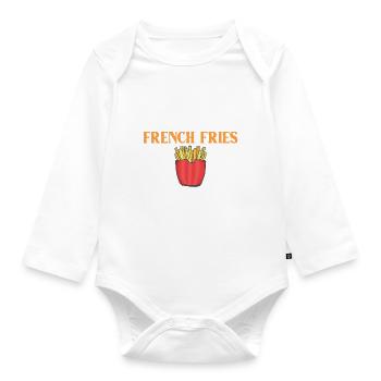 French Fries Lover Fast Food Gifts - Organic Longsleeve Baby Bodysuit - white - Front