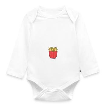 French Fries Lover Fast Food Gifts - Organic Longsleeve Baby Bodysuit - white - Front