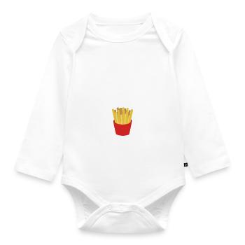 French Fries Lover Fast Food Gifts - Organic Longsleeve Baby Bodysuit - white - Front