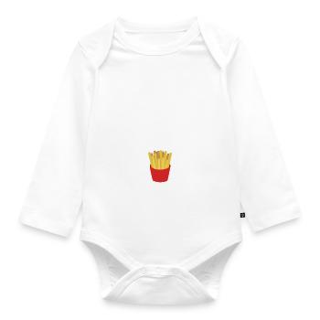 French Fries Lover Fast Food Gifts - Organic Longsleeve Baby Bodysuit - white - Front