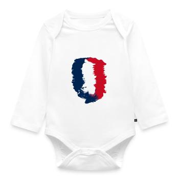 France outfit - Organic Longsleeve Baby Bodysuit - white - Front
