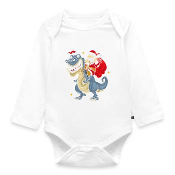 t Rex Santa Outfit - Body Bébé bio manches longues - blanc - Devant