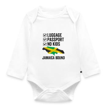 Luggage Passport No Kids Jamaica Bound - Organic Longsleeve Baby Bodysuit - white - Front