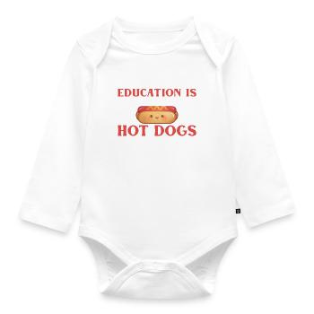 Hotdog Lover Hot Dogs Gifts - Organic Longsleeve Baby Bodysuit - white - Front
