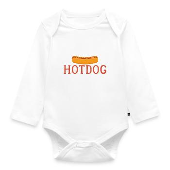 Hotdog Lover Hot Dogs Gifts - Organic Longsleeve Baby Bodysuit - white - Front