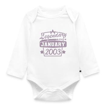 20th birthday 20 years old January 2003 - Organic Longsleeve Baby Bodysuit - white - Front