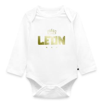 Leon - Organic Longsleeve Baby Bodysuit - white - Front