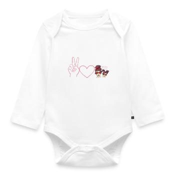 Peace Love Mom Daughter Sunglasses Headband - Organic Longsleeve Baby Bodysuit - white - Front