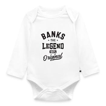 Nom personnalisé des banques - Body Bébé bio manches longues - blanc - Devant