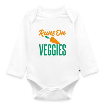 Gemüseliebhaber Vegetarische Geschenke - Baby Bio-Langarm-Body - Weiß - Vorne