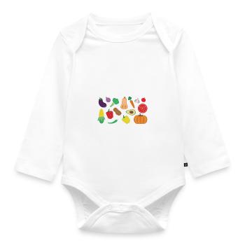 Vegetable Lover Vegetarian Gifts - Organic Longsleeve Baby Bodysuit - white - Front