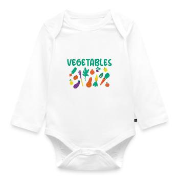 Vegetable Lover Vegetarian Gifts - Organic Longsleeve Baby Bodysuit - white - Front
