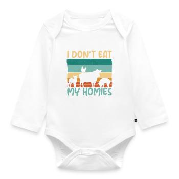 Vegetable Lover Vegetarian Gifts - Organic Longsleeve Baby Bodysuit - white - Front